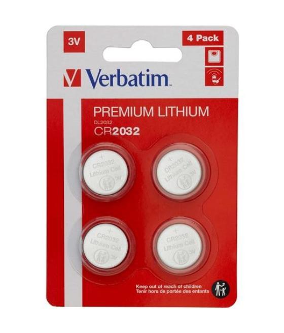 Verbatim pilas planas litio cr2032 (pack 4 uds)