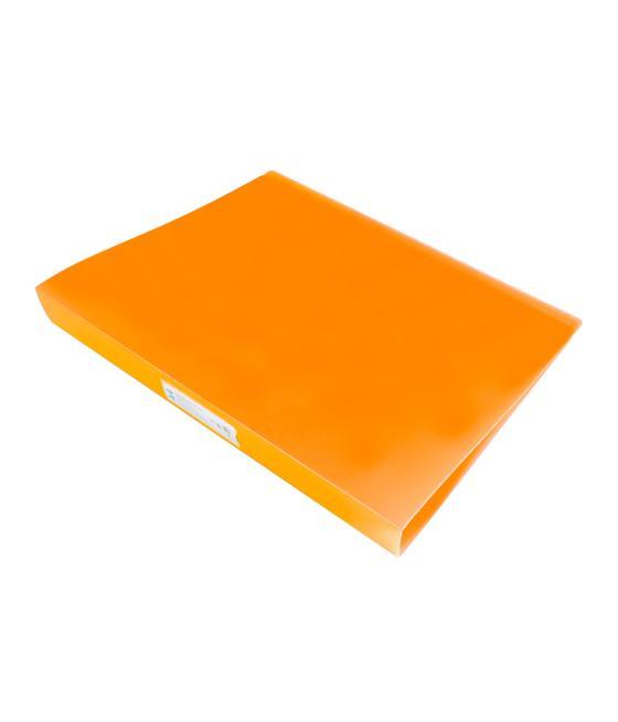 Carpeta liderpapel 4 anillas 25 mm mixtas polipropileno din a4 naranja flúor opaco