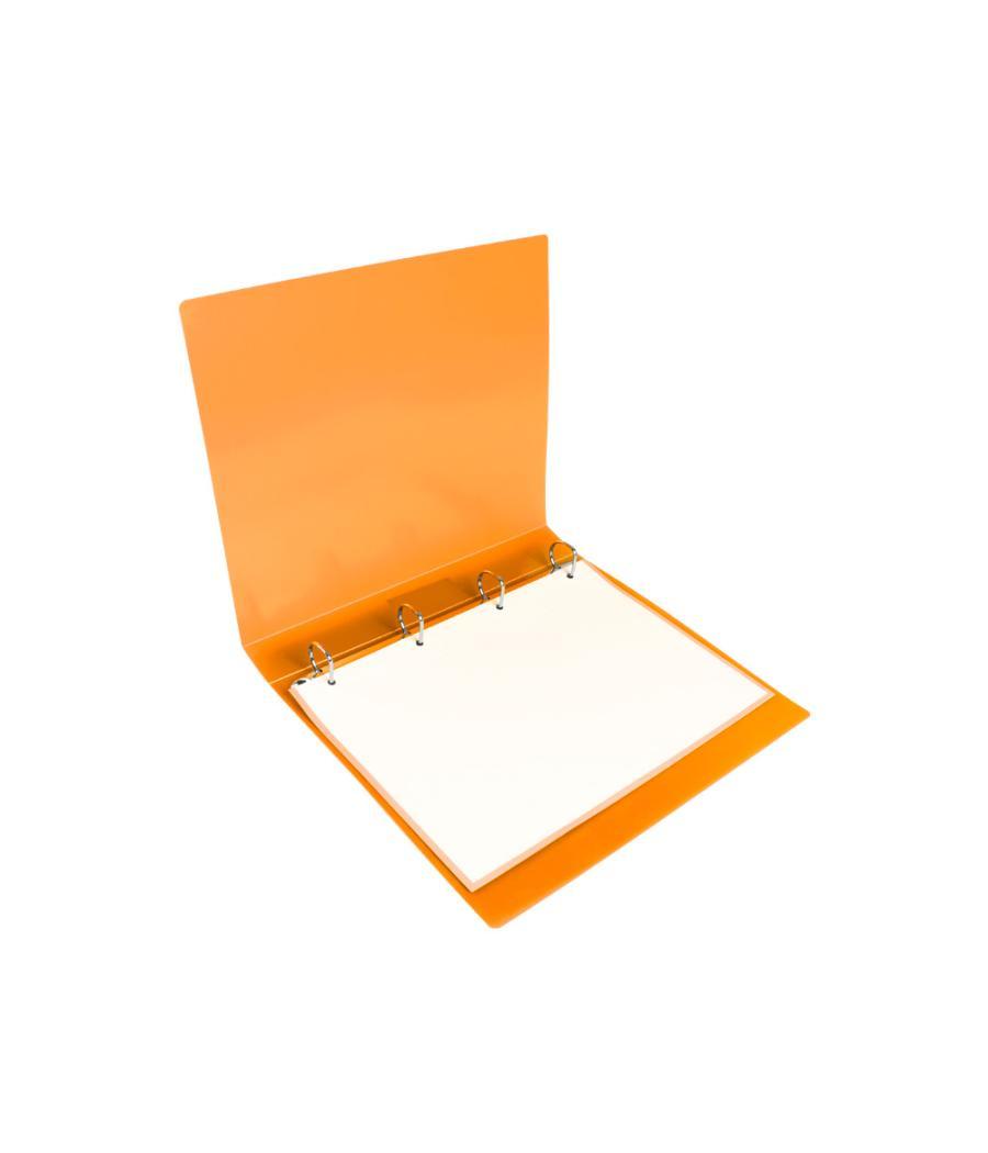 Carpeta liderpapel 4 anillas 25 mm mixtas polipropileno din a4 naranja flúor opaco