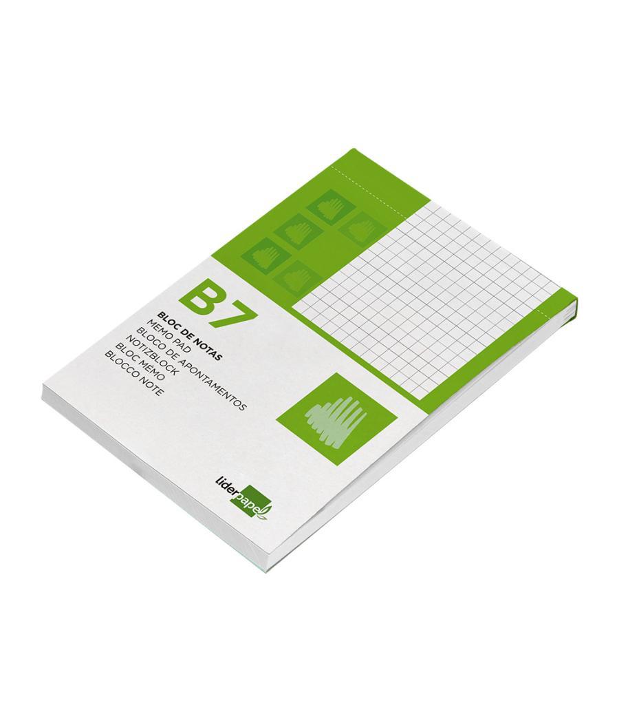 Bloc notas liderpapel cuadro 4mm b7 80 hojas 60g/m2 perforado