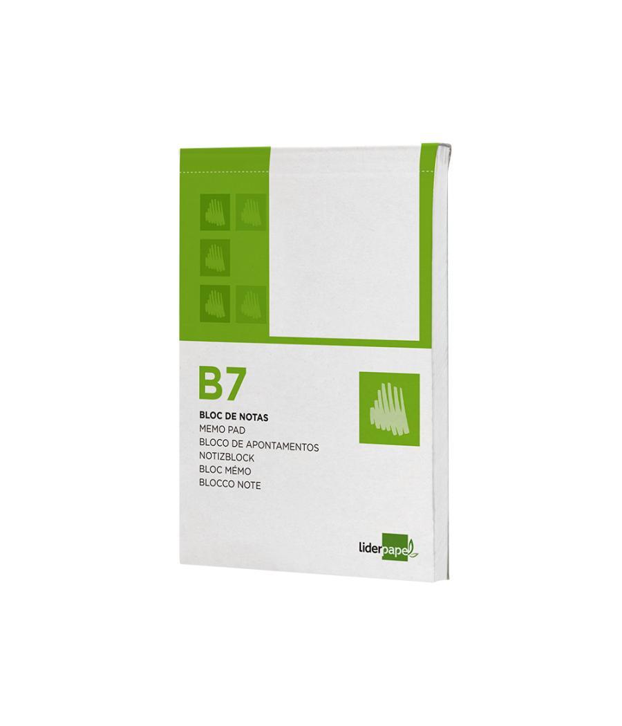 Bloc notas liderpapel liso b7 80 hojas 60g/m2 perforado