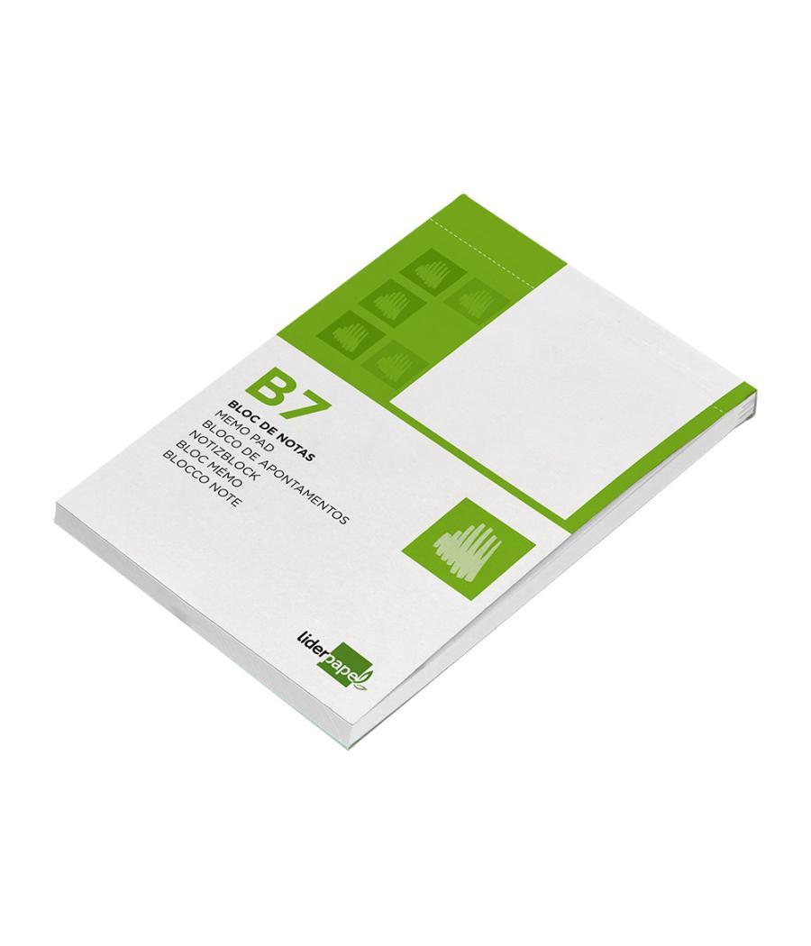 Bloc notas liderpapel liso b7 80 hojas 60g/m2 perforado