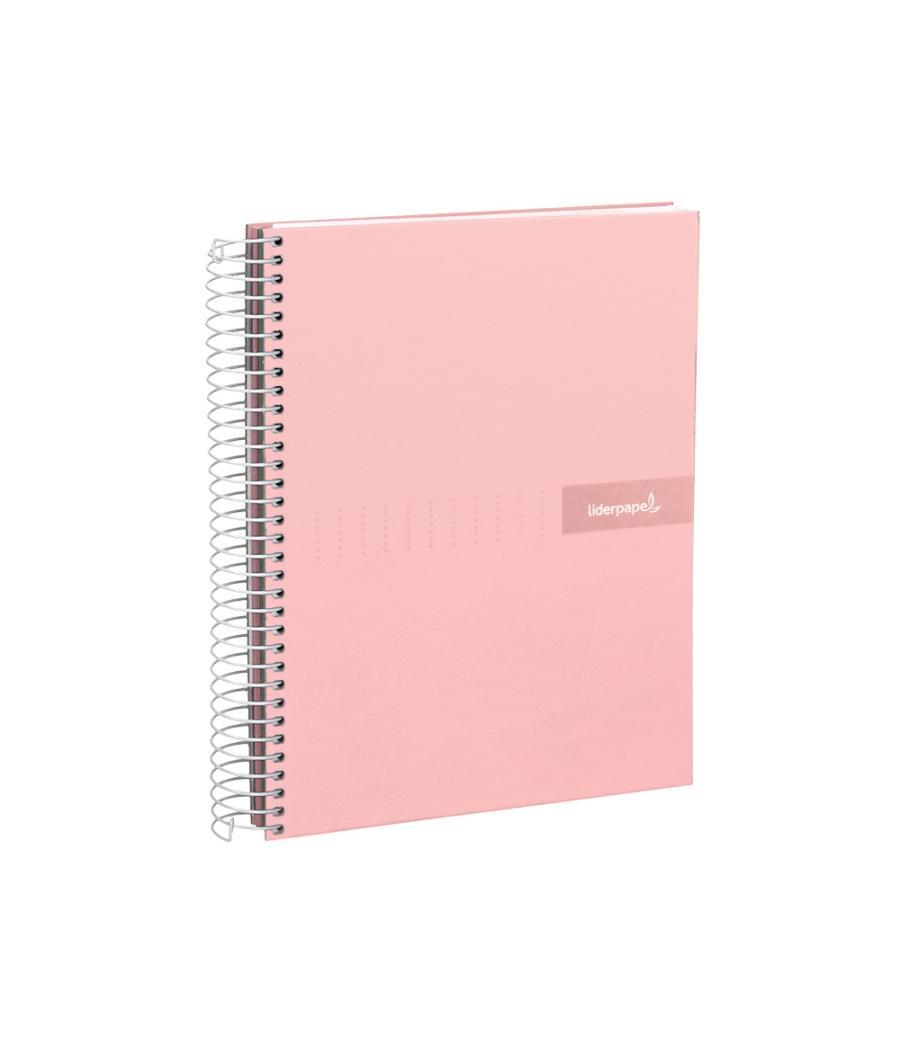 Cuaderno espiral liderpapel a4 micro crafty tapa forrada 120h 90 gr cuadro 5 mm 5 bandas 4 colores color rosa