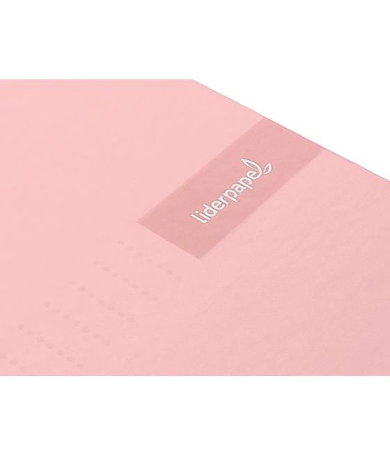 Cuaderno espiral liderpapel a4 micro crafty tapa forrada 120h 90 gr cuadro 5 mm 5 bandas 4 colores color rosa