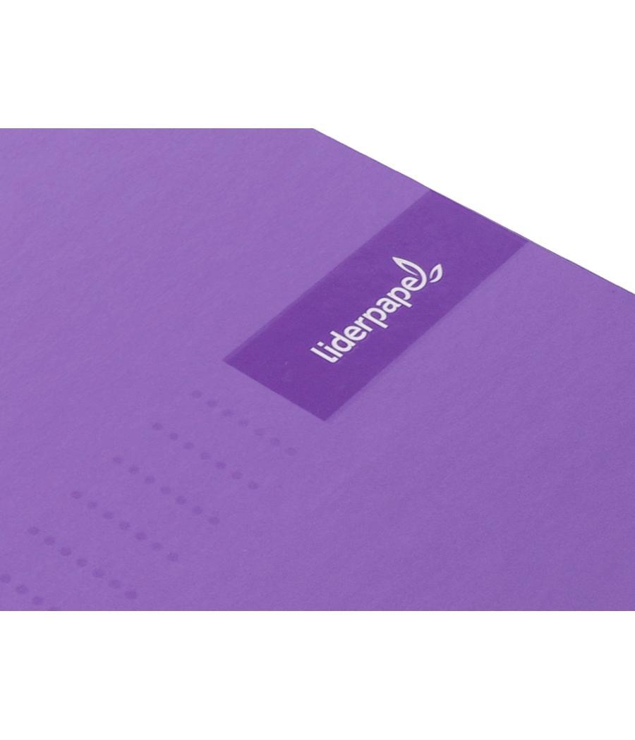 Cuaderno espiral liderpapel a4 micro crafty tapa forrada 120h 90gr cuadro 5mm 5 bandas 4 taladros color violeta