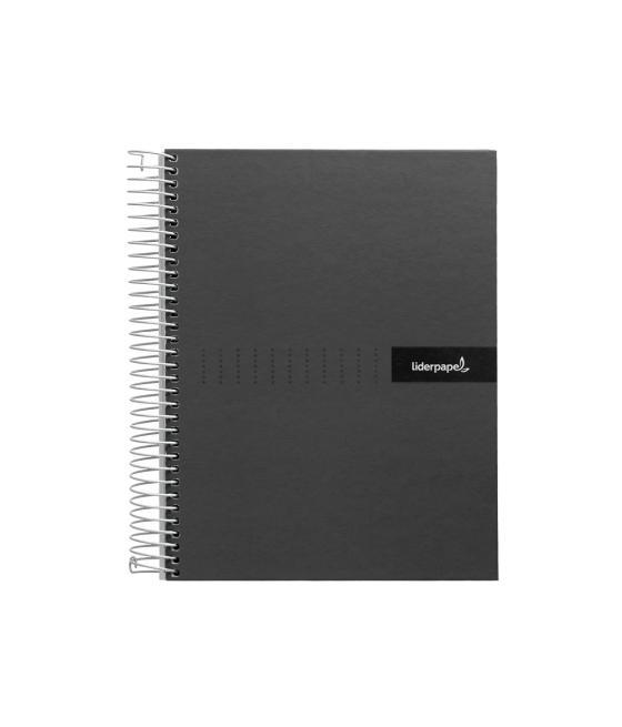 Cuaderno espiral liderpapel a4 micro crafty tapa forrada 120h 90 gr cuadro 5 mm 5 bandas 4 colores color negro