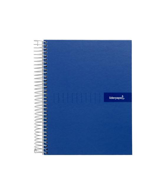 Cuaderno espiral liderpapel a4 micro crafty tapa forrada 120h 90 gr cuadro 5 mm 5 bandas 4 colores color azul