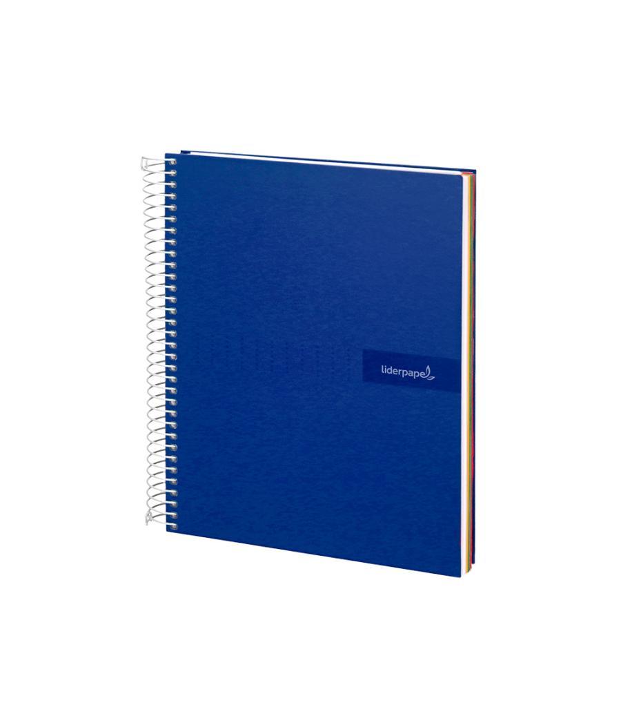 Cuaderno espiral liderpapel a4 micro crafty tapa forrada 120h 90 gr cuadro 5 mm 5 bandas 4 colores color azul