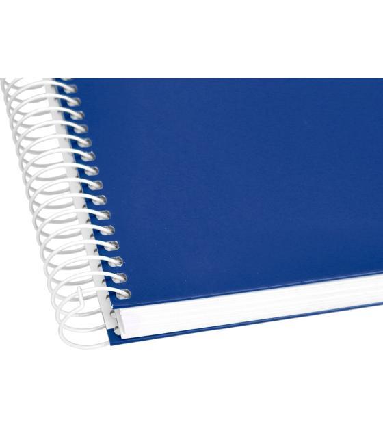 Cuaderno espiral liderpapel a4 micro crafty tapa forrada 120h 90 gr cuadro 5 mm 5 bandas 4 colores color azul