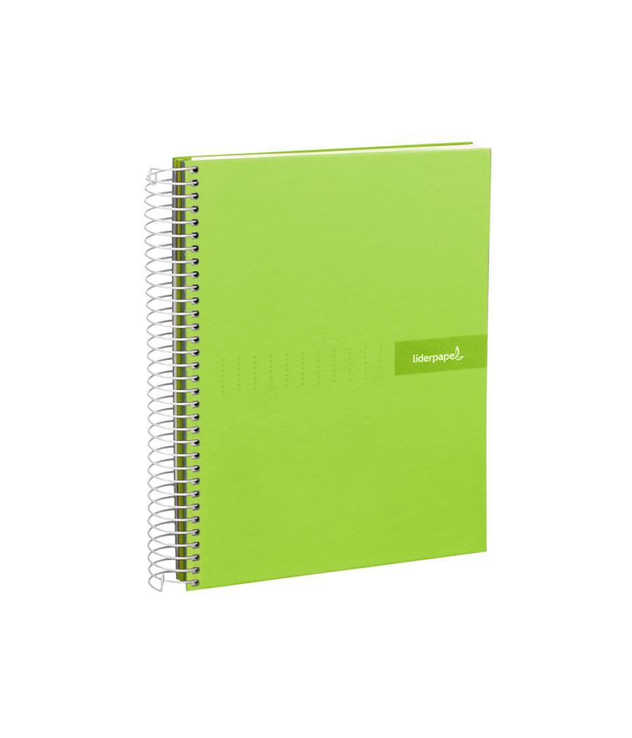 Cuaderno espiral liderpapel a4 micro crafty tapa forrada 120h 90 gr cuadro 5 mm 5 bandas 4 colores color verde