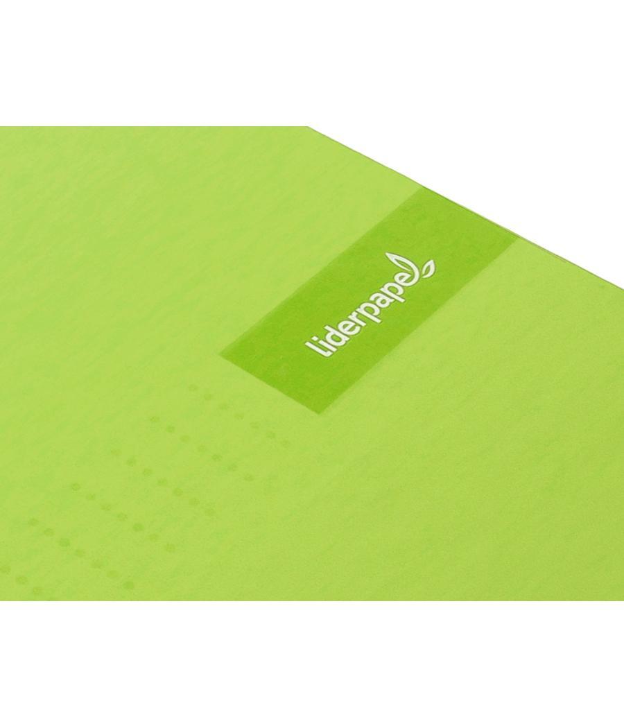 Cuaderno espiral liderpapel a4 micro crafty tapa forrada 120h 90 gr cuadro 5 mm 5 bandas 4 colores color verde