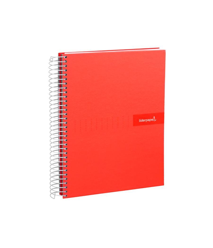 Cuaderno espiral liderpapel a4 micro crafty tapa forrada 120h 90 gr cuadro 5 mm 5 bandas 4 colores color rojo