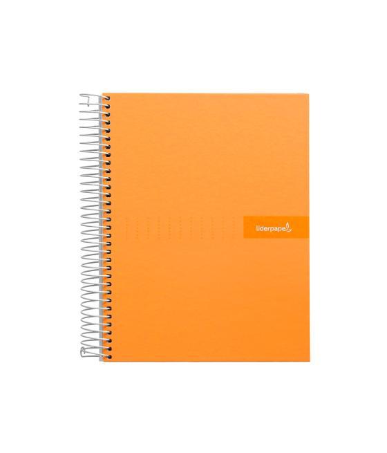 Cuaderno espiral liderpapel a4 micro crafty tapa forrada 120h 90 gr cuadro 5 mm 5 bandas 4 colores color naranja