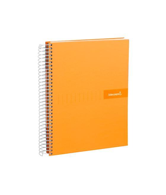 Cuaderno espiral liderpapel a4 micro crafty tapa forrada 120h 90 gr cuadro 5 mm 5 bandas 4 colores color naranja