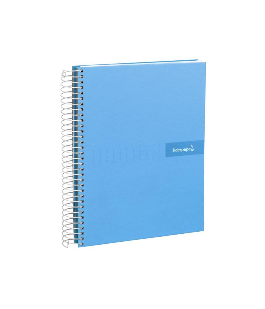 Cuaderno espiral liderpapel a4 micro crafty tapa forrada 120h 90 gr cuadro 5 mm 5 bandas 4 colores celeste