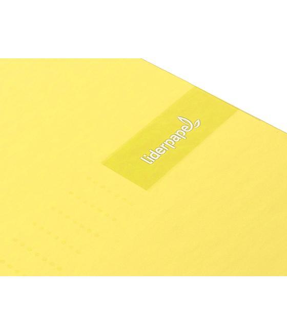 Cuaderno espiral liderpapel a4 crafty tapa forrada 80h 90 gr cuadro 4mm con margen color amarillo