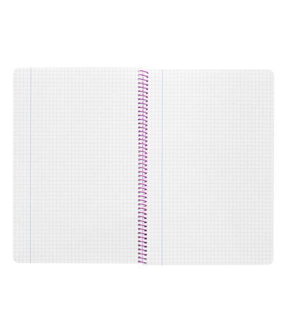 Cuaderno espiral liderpapel folio witty tapa dura 80h 75gr cuadro 4mm con margen color turquesa