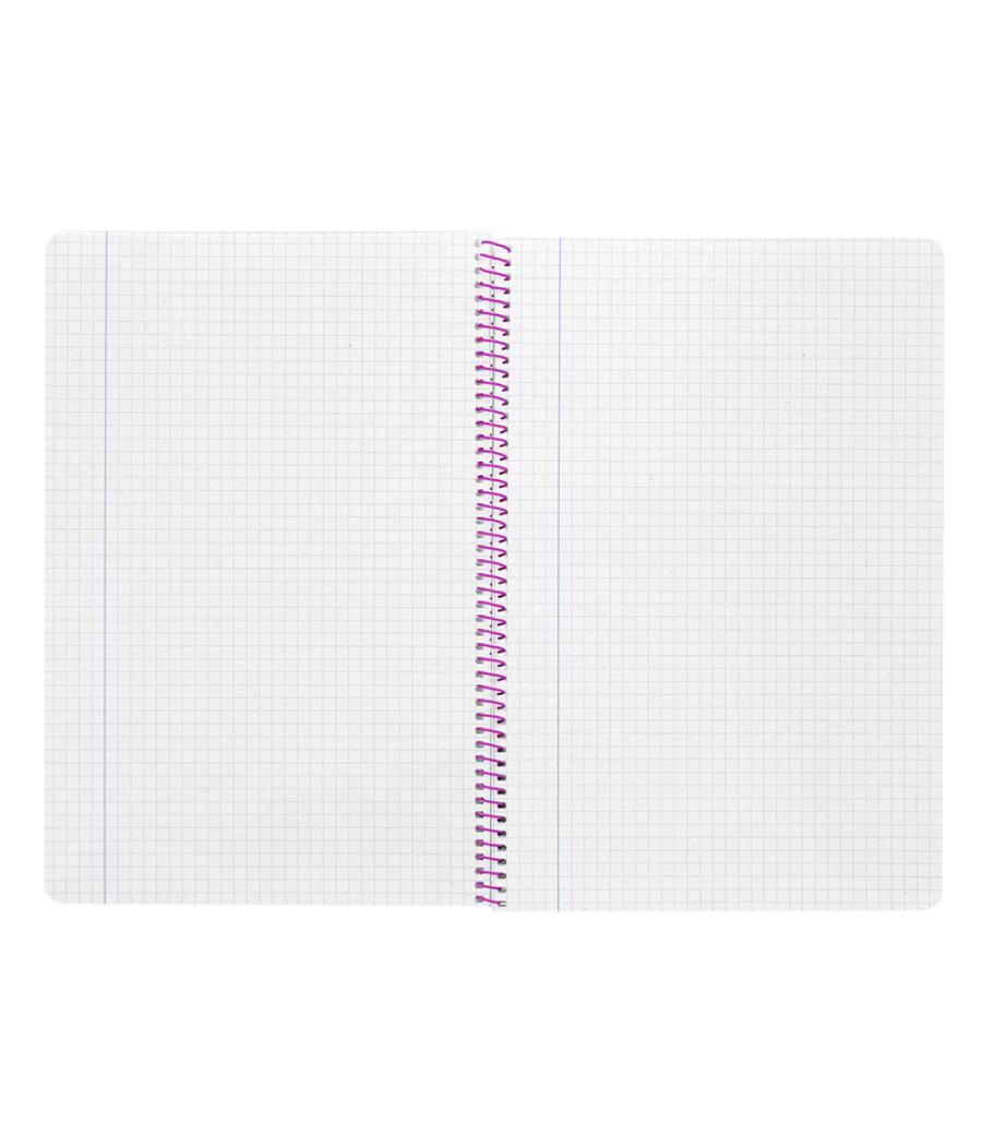 Cuaderno espiral liderpapel folio witty tapa dura 80h 75gr cuadro 4mm con margen color turquesa