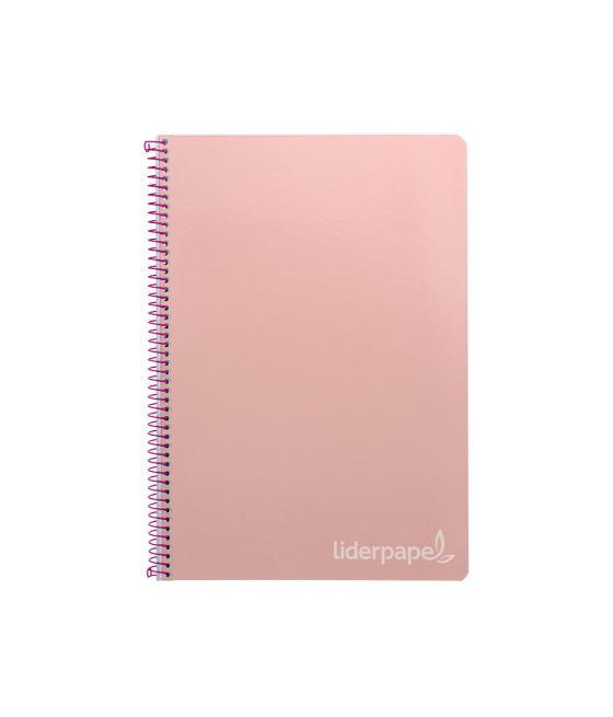 Cuaderno espiral liderpapel folio witty tapa dura 80h 75gr cuadro 4mm con margen color rosa