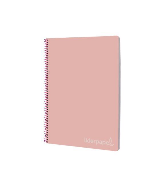 Cuaderno espiral liderpapel folio witty tapa dura 80h 75gr cuadro 4mm con margen color rosa