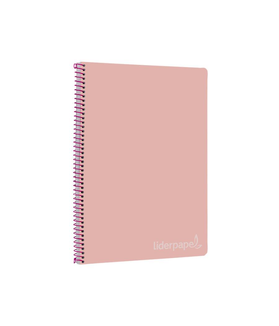 Cuaderno espiral liderpapel folio witty tapa dura 80h 75gr cuadro 4mm con margen color rosa