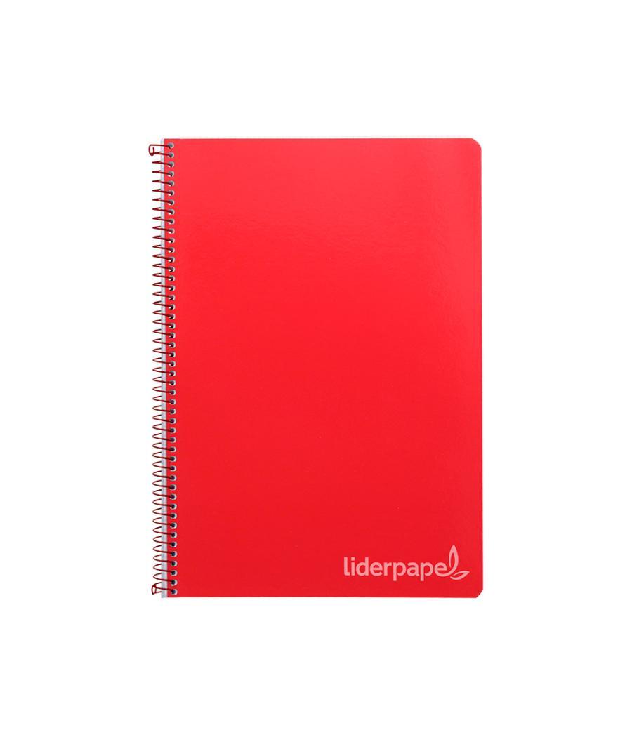 Cuaderno espiral liderpapel folio witty tapa dura 80h 75gr cuadro 4mm con margen color rojo