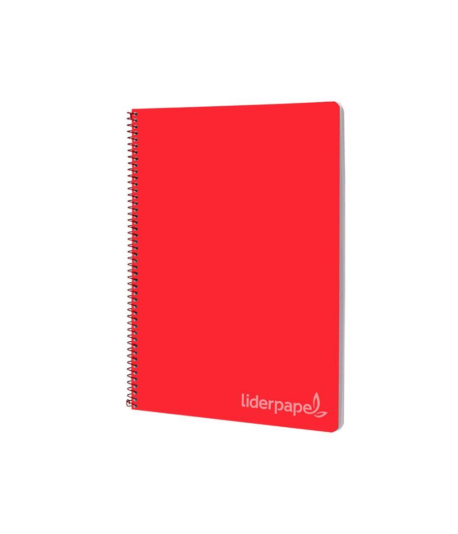 Cuaderno espiral liderpapel folio witty tapa dura 80h 75gr cuadro 4mm con margen color rojo