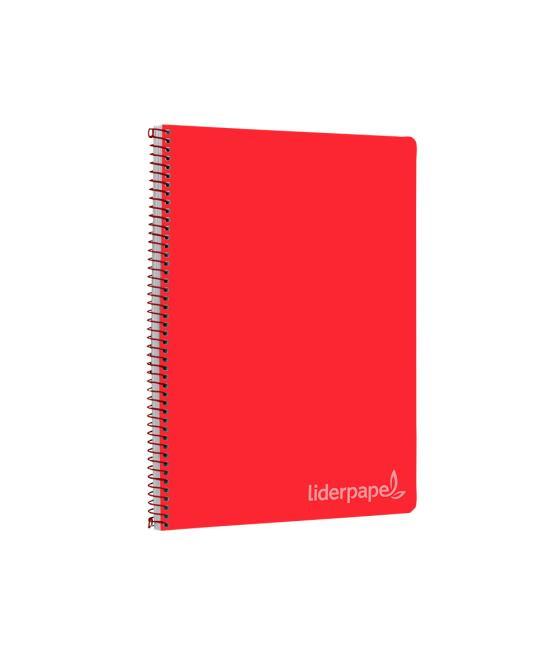 Cuaderno espiral liderpapel folio witty tapa dura 80h 75gr cuadro 4mm con margen color rojo