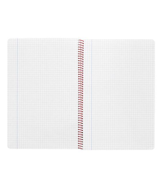 Cuaderno espiral liderpapel folio witty tapa dura 80h 75gr cuadro 4mm con margen color rojo