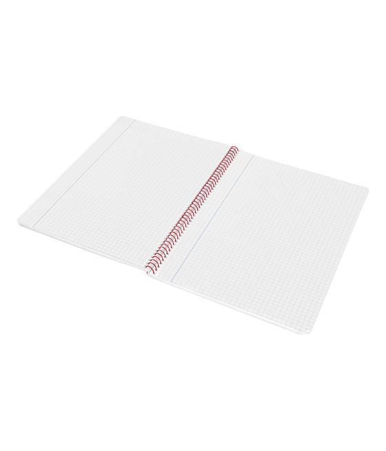 Cuaderno espiral liderpapel folio witty tapa dura 80h 75gr cuadro 4mm con margen color rojo