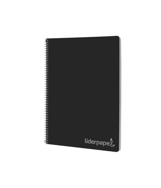 Cuaderno espiral liderpapel folio witty tapa dura 80h 75gr cuadro 4mm con margen color negro