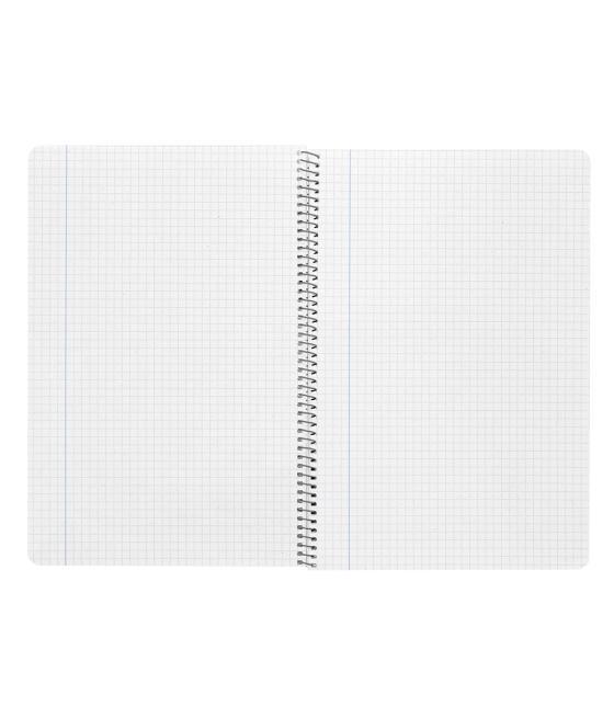 Cuaderno espiral liderpapel folio witty tapa dura 80h 75gr cuadro 4mm con margen color negro