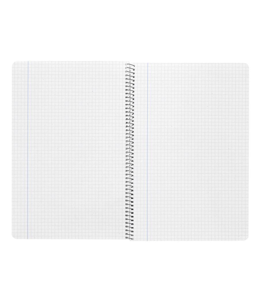 Cuaderno espiral liderpapel folio witty tapa dura 80h 75gr cuadro 4mm con margen color negro