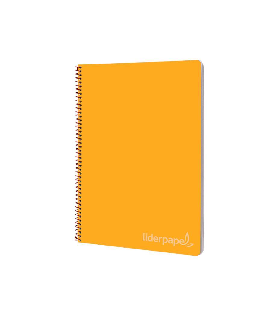 Cuaderno espiral liderpapel folio witty tapa dura 80h 75gr cuadro 4mm con margen color naranja