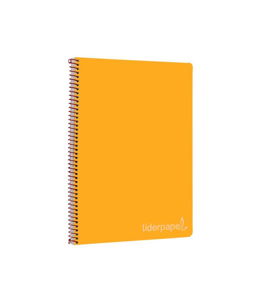 Cuaderno espiral liderpapel folio witty tapa dura 80h 75gr cuadro 4mm con margen color naranja