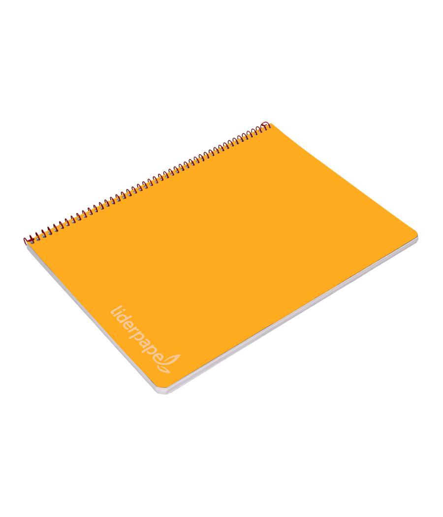 Cuaderno espiral liderpapel folio witty tapa dura 80h 75gr cuadro 4mm con margen color naranja