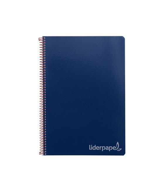 Cuaderno espiral liderpapel folio witty tapa dura 80h 75gr cuadro 4mm con margen color azul marino