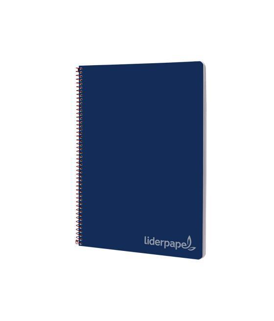 Cuaderno espiral liderpapel folio witty tapa dura 80h 75gr cuadro 4mm con margen color azul marino