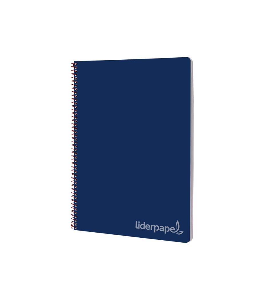 Cuaderno espiral liderpapel folio witty tapa dura 80h 75gr cuadro 4mm con margen color azul marino