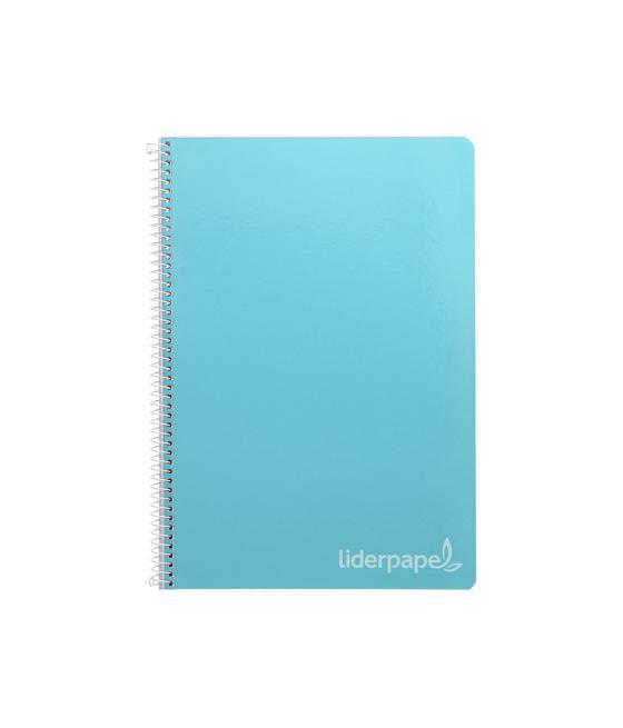 Cuaderno espiral liderpapel folio witty tapa dura 80h 75gr cuadro 4mm con margen color celeste