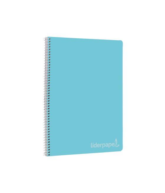 Cuaderno espiral liderpapel folio witty tapa dura 80h 75gr cuadro 4mm con margen color celeste