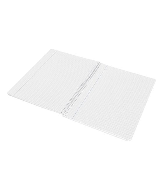 Cuaderno espiral liderpapel folio witty tapa dura 80h 75gr cuadro 4mm con margen color celeste