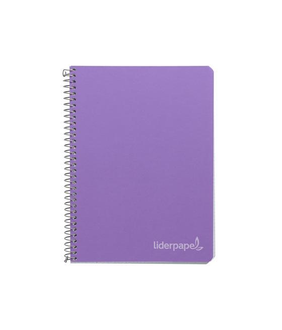 Cuaderno espiral liderpapel cuarto witty tapa dura 80h 75gr cuadro 4mm con margen color violeta