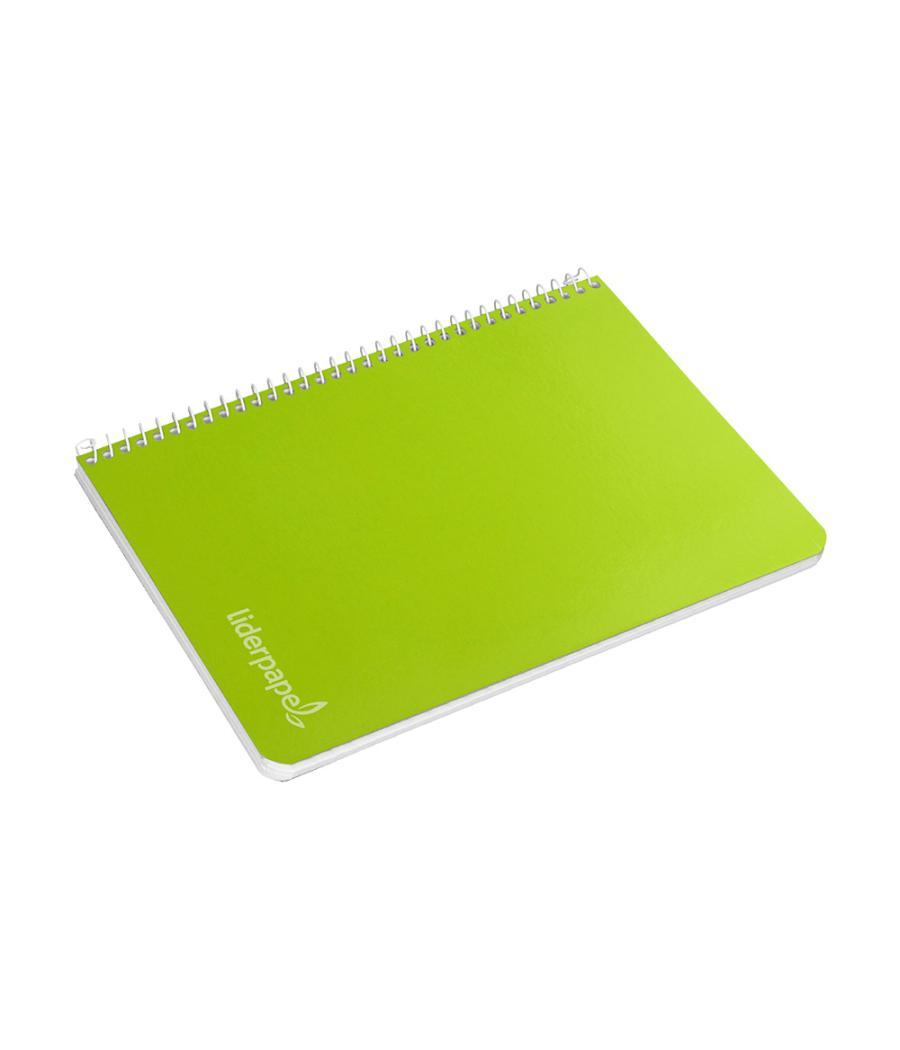 Cuaderno espiral liderpapel cuarto witty tapa dura 80h 75gr cuadro 4mm con margen color verde