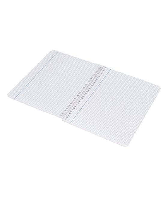 Cuaderno espiral liderpapel cuarto witty tapa dura 80h 75gr cuadro 4mm con margen color turquesa