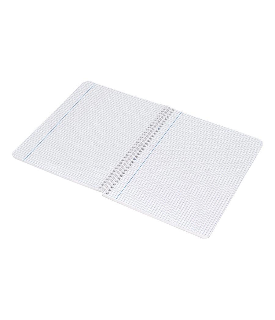 Cuaderno espiral liderpapel cuarto witty tapa dura 80h 75gr cuadro 4mm con margen color turquesa