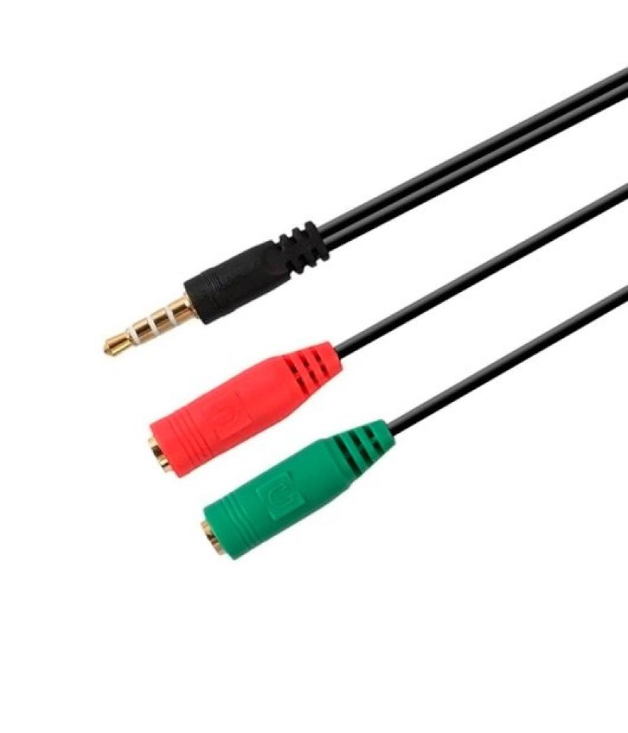 Cable audio 1xjack-3.5 a 2xjack-3.5 0.2m aisens
