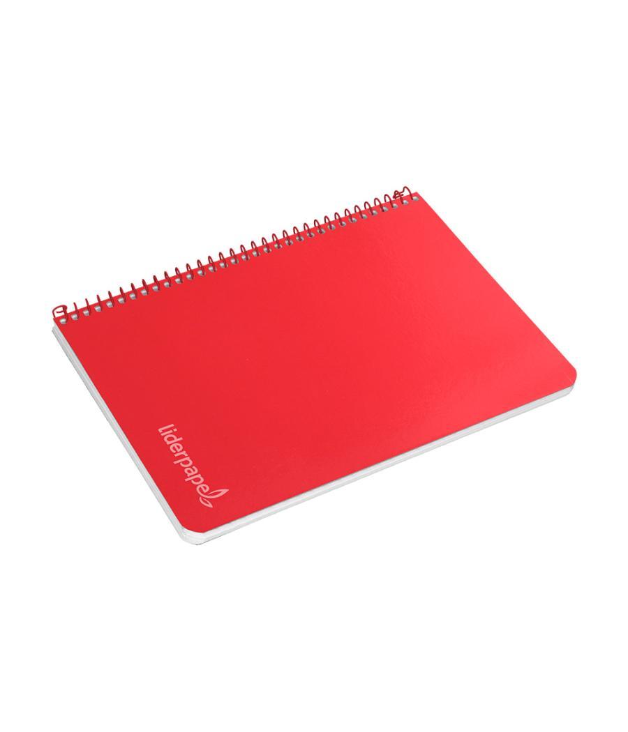 Cuaderno espiral liderpapel cuarto witty tapa dura 80h 75gr cuadro 4mm con margen color rojo