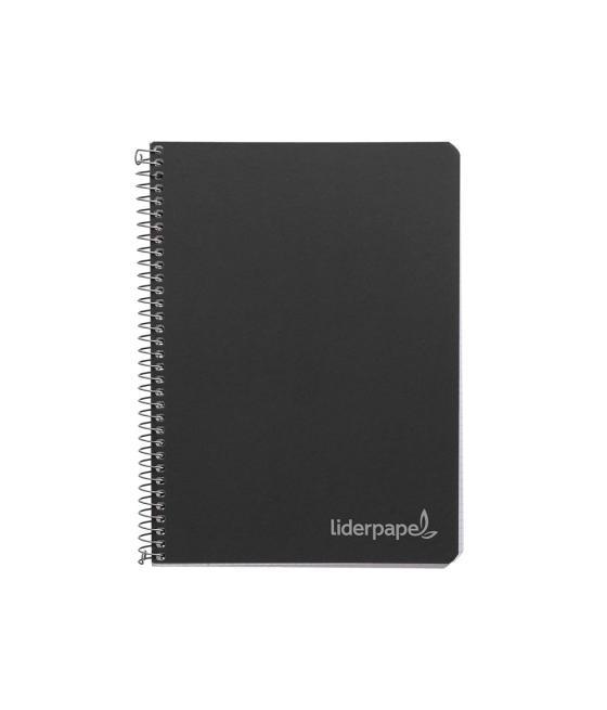 Cuaderno espiral liderpapel cuarto witty tapa dura 80h 75gr cuadro 4mm con margen color negro