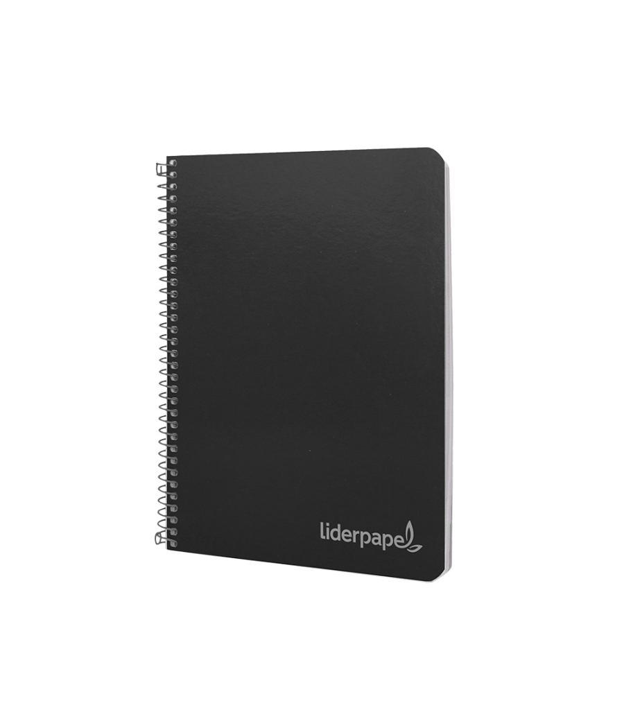 Cuaderno espiral liderpapel cuarto witty tapa dura 80h 75gr cuadro 4mm con margen color negro